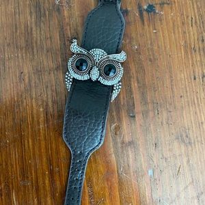 Owl Cuff Leather Bracelet